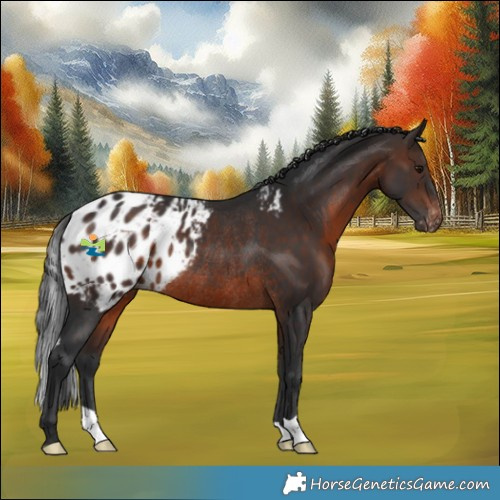 Horse Color:Brown Skewed Appaloosa Rabicano 