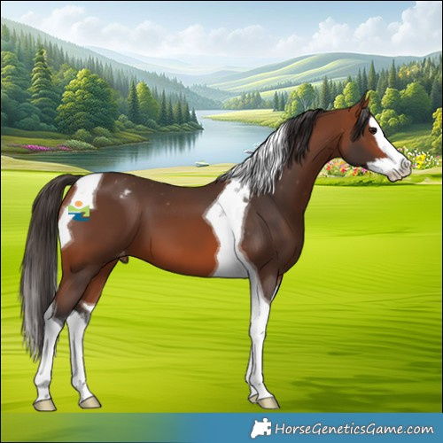 Horse Color:Bay Splash Tobiano Varnish 