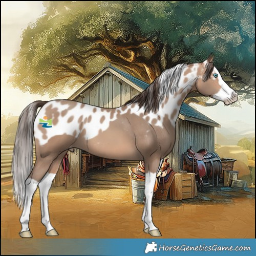 Horse Color:Amber Champagne Splash Skewed LP Spotted 