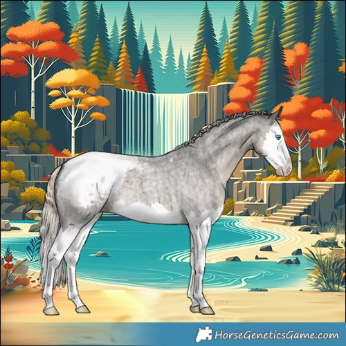 Horse Color:Silver Smoky Blue Ice Roan Splash Snowcap