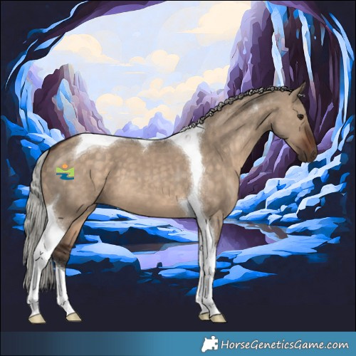 Horse Color:Silver Brown Dun Tobiano 