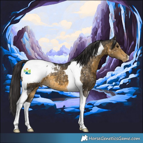 Horse Color:Buckskin Tobiano Snowflake Varnish