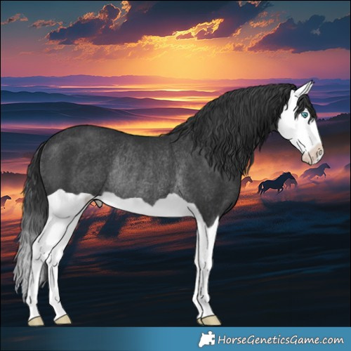 Horse Color:Black Splash Rabicano
