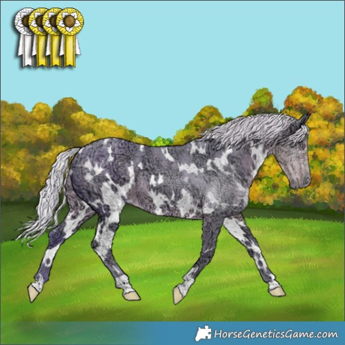 Horse Color:Watercolor White Spotted Chocolate Silver Smoky Black Chinchilla Ice 
