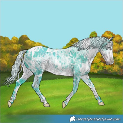 Horse Color:Watercolor White Spotted Chocolate Silver Smoky Black Chinchilla Ice 