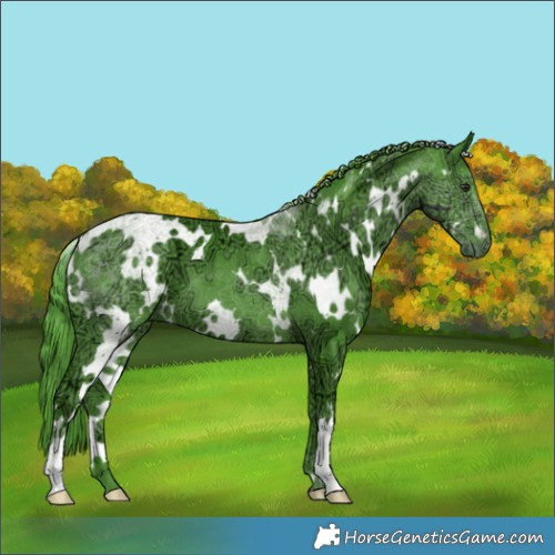 Horse Color:Watercolor White Spotted Chocolate Smoky Black Chinchilla Ice 
