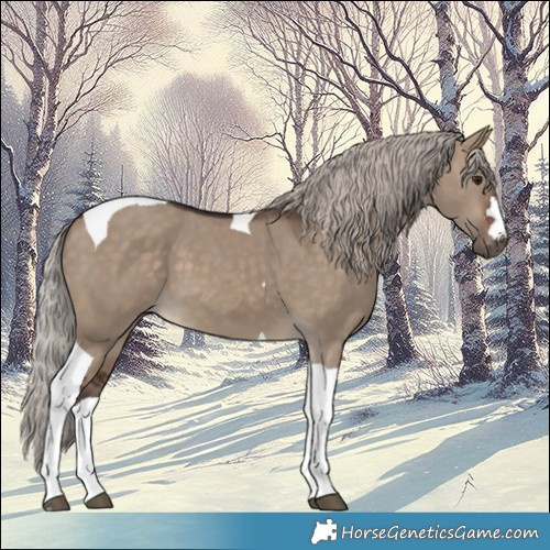 Horse Color:Silver Brown Dun Tobiano