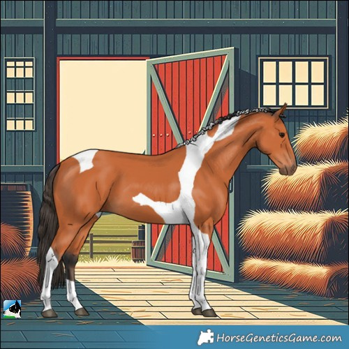 Horse Color:Bay Tobiano 