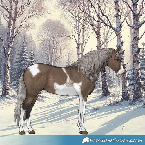 Horse Color:Silver Brown Dun Tobiano Frame 