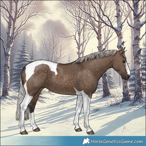 Horse Color:Silver Brown Dun Tobiano