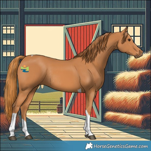 Horse Color:Chestnut Tobiano Rabicano