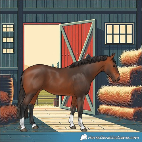 Horse Color:Bay Tobiano Rabicano