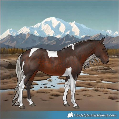 Horse Color:Silver Brown Tobiano 