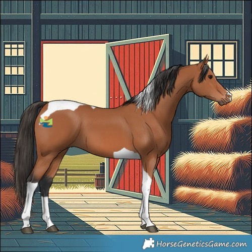 Horse Color:Bay Tobiano