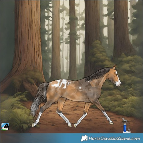Horse Color:Buckskin Merle Splash Skewed Appaloosa 