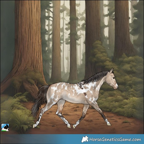 Horse Color:Bay Dun Merle Skewed LP Spotted