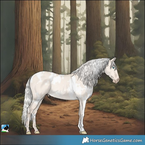 Horse Color:White Spotted Silver Perlino Dun Rabicano