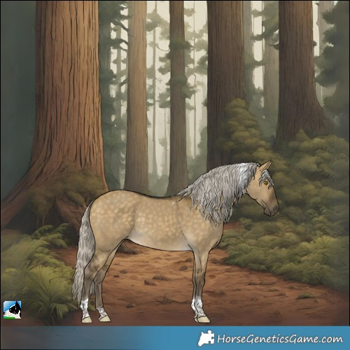Horse Color:Silver Buckskin Dun Tobiano Rabicano