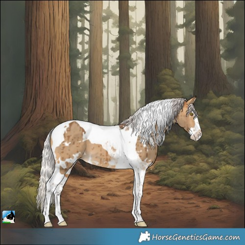 Horse Color:White Spotted Silver Buckskin Dun Splash Tobiano Brindle