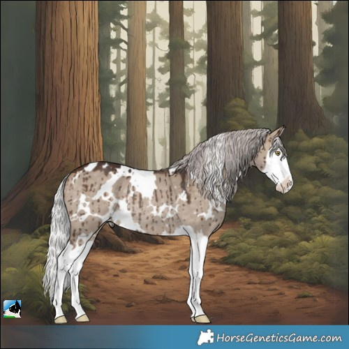 Horse Color:White Spotted Silver Bay Dun Splash Rabicano Brindle