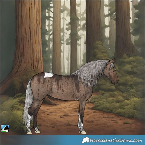 Horse Color:Silver Brown Dun Tobiano Brindle