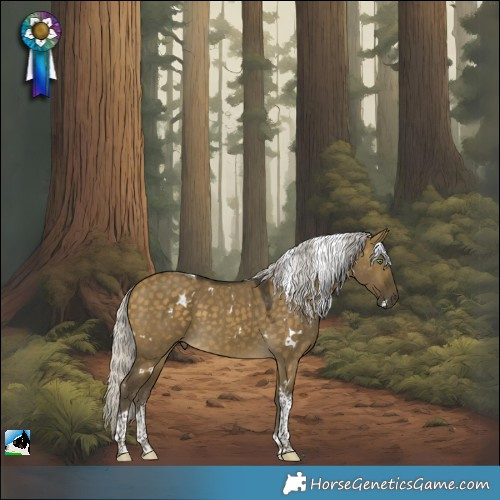 Horse Color:White Spotted Silver Buckskin Dun Tobiano