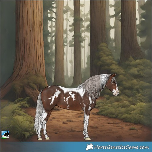 Horse Color:White Spotted Silver Bay Splash Tobiano