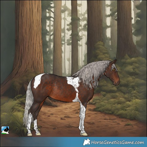 Horse Color:Silver Brown Tobiano Rabicano