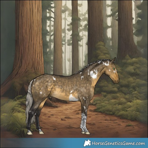 Horse Color:White Spotted Silver Buckskin Dun Tobiano