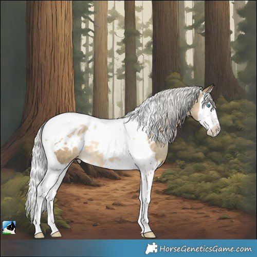 Horse Color:White Spotted Silver Buckskin Pearl Splash Tobiano