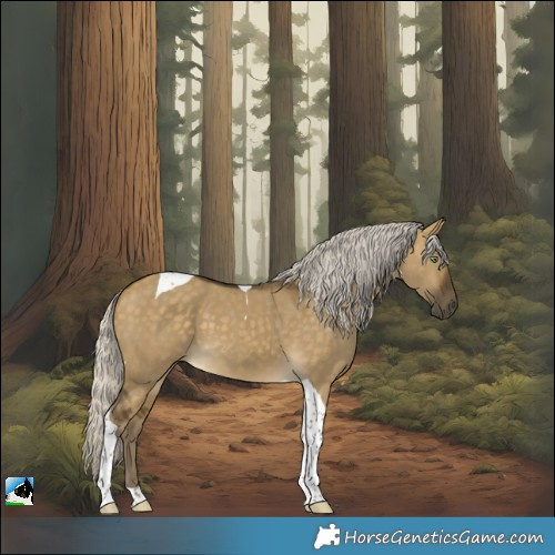 Horse Color:Silver Buckskin Dun Tobiano