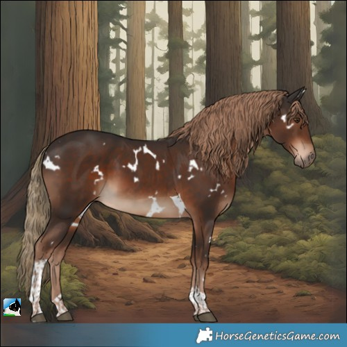 Horse Color:White Spotted Liver Chestnut Tobiano Rabicano