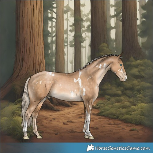 Horse Color:White Spotted Chocolate Palomino Snowdrop Tobiano
