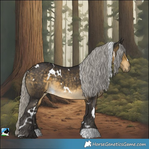 Horse Color:White Spotted Silver Buckskin Rabicano
