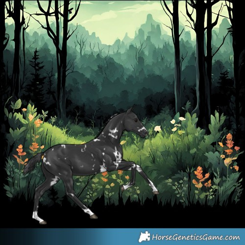 Horse Color:White Spotted Black 