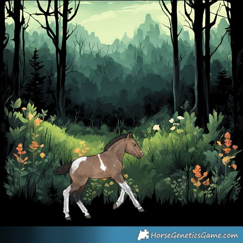 Horse Color:Brown Dun Tobiano 