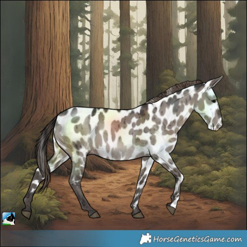 Horse Color:Smoky Grullo Near Leopard Brindle 