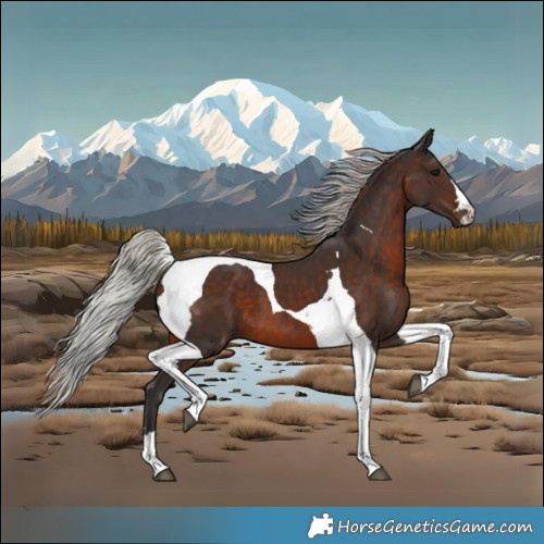 Horse Color:Silver Brown Tobiano 
