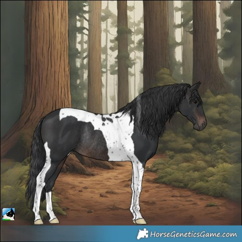 Horse Color:Brown Tobiano Rabicano
