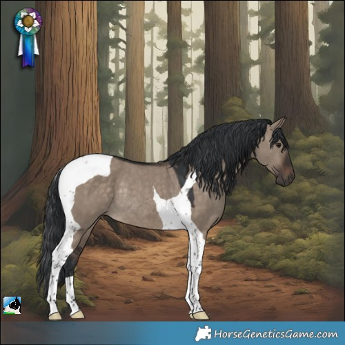 Horse Color:Brown Dun Tobiano Rabicano