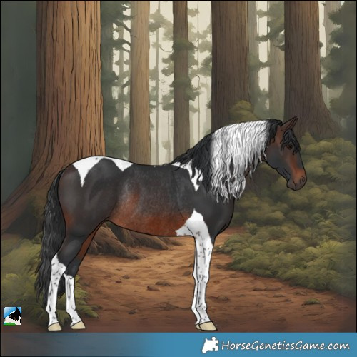 Horse Color:Brown Tobiano Rabicano