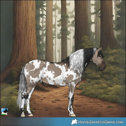 Horse Color:White Spotted Brown Dun