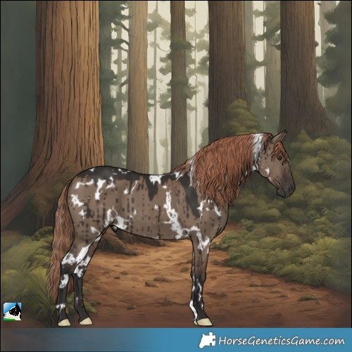 Horse Color:White Spotted Liver Red Dun Brindle 
