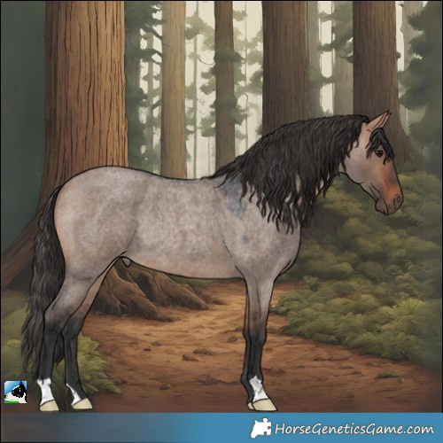 Horse Color:Bay Roan Dun Rabicano