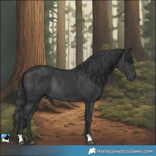 Horse Color:Black Rabicano