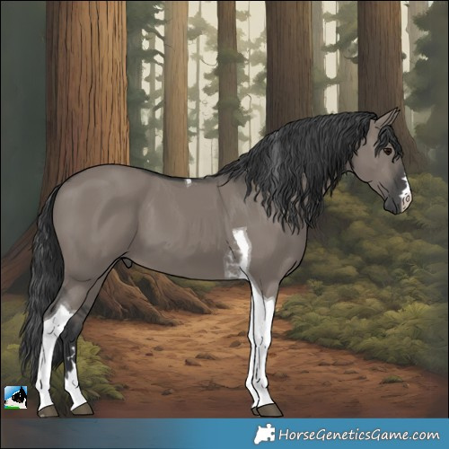 Horse Color:Grullo Tobiano