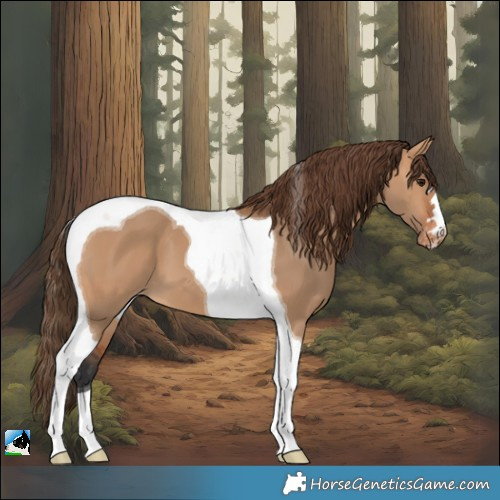 Horse Color:Bay Dun Tobiano Varnish 