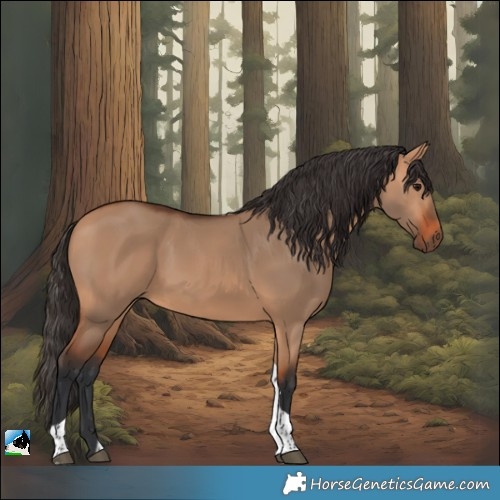 Horse Color:Bay Dun Tobiano 