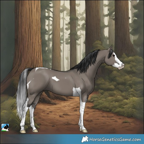 Horse Color:Grullo Splash Tobiano