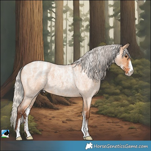 Horse Color:Powder White Silver Bay Roan Dun